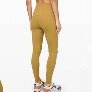 Lululemon align pant 28 size 4 grape leaf high waisted mustard green